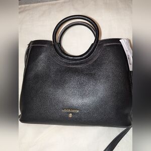 Liz Claiborne Triple Compartment Mallory Ring Satchel Black NWT